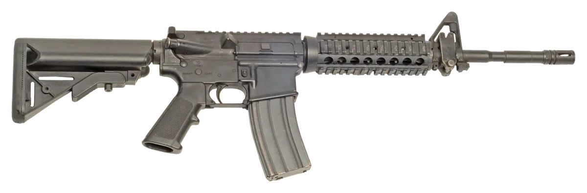 M4 carbine with rail adapter system — real-world reference photo — not the in-game model